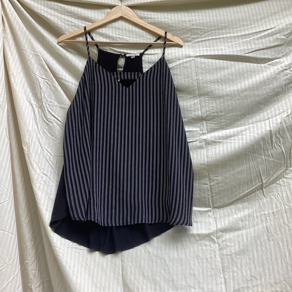 Maurices Blue and White Asymmetrical Camisole, size XL